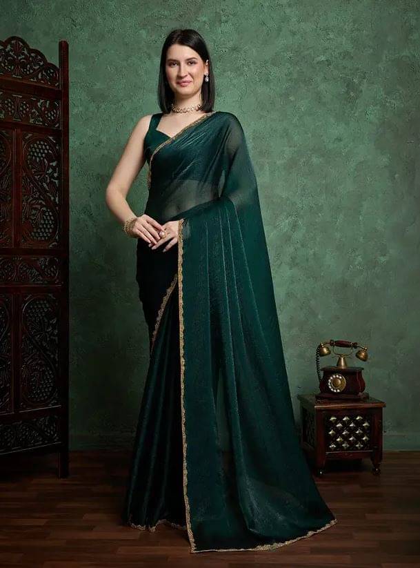 Madhav Art Chiffon Embroidered Regular Saree With Unstitched Blouse Piece ( Olive ) Madhav Art Chiffon Embroidered Regular Saree With Unstitched Blouse Piece ( Olive )