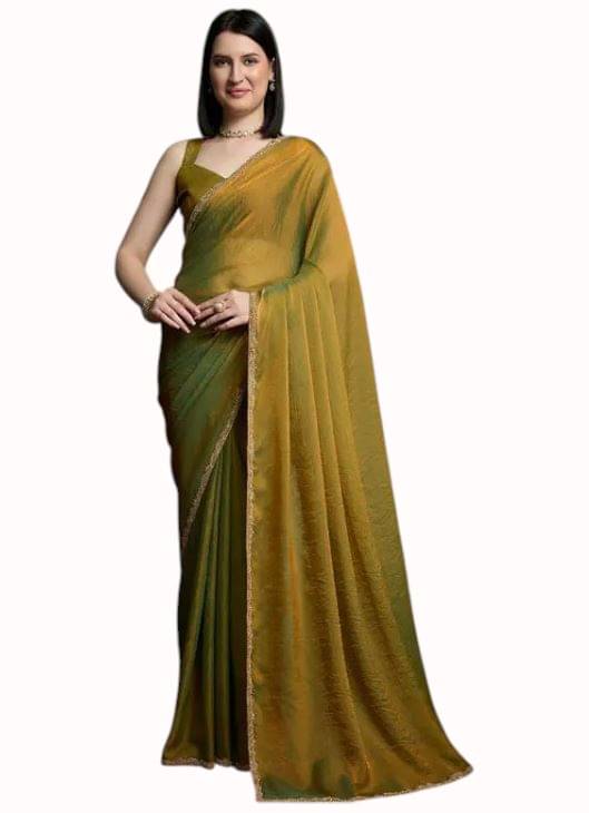 Madhav Art Chiffon Embroidered Regular Saree With Unstitched Blouse Piece ( Gold ) Madhav Art Chiffon Embroidered Regular Saree With Unstitched Blouse Piece ( Gold )