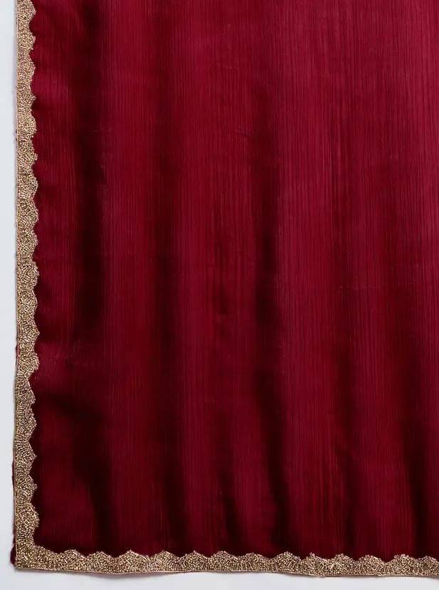     			Madhav Art Chiffon Embroidered Regular Saree With Unstitched Blouse Piece ( Red )