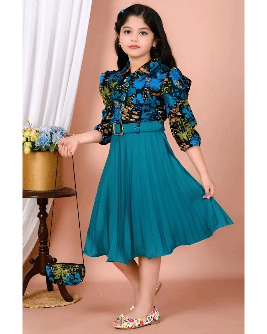     			NAMIA Silk Blend Frock For Girls ( Pack of 1 , Dark Blue )