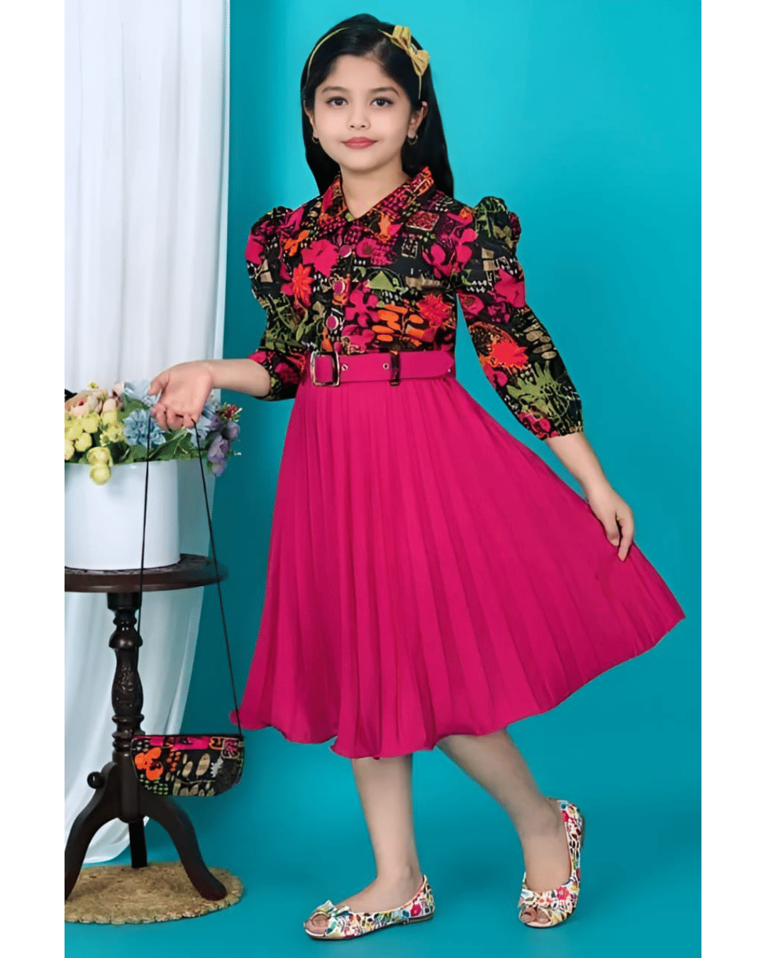 NAMIA Silk Blend Frock For Girls ( Pack of 1 , Deep Pink ) NAMIA Silk Blend Frock For Girls ( Pack of 1 , Deep Pink )