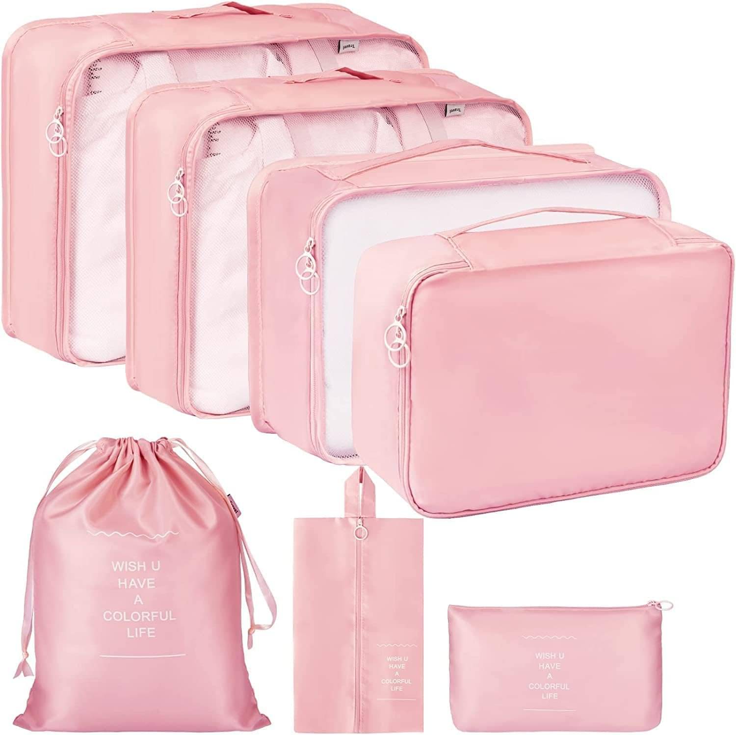     			PRIMIYARA 7 Pcs Travel Toiletry Bag Set | Makeup Organizer Kit | Waterproof Cosmetic Pouch with Storage Bags