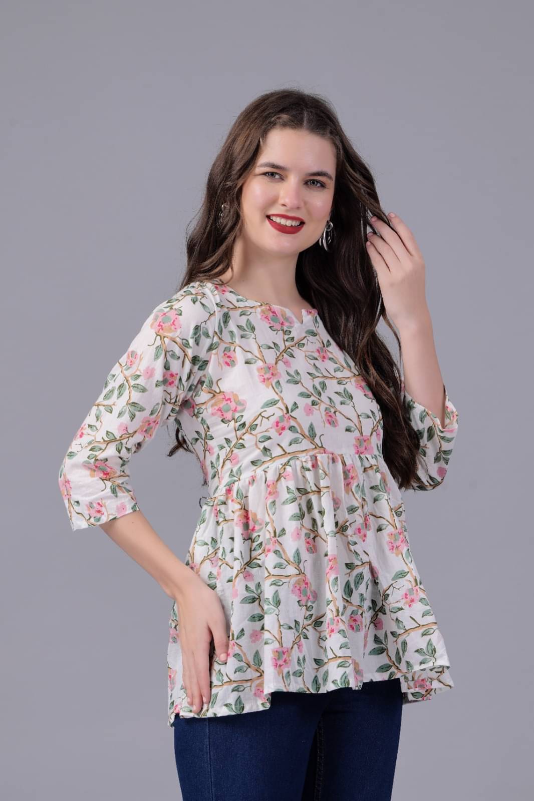     			PRIYA GARMNETS Women's Rayon Regular Top ( Rose Gold )