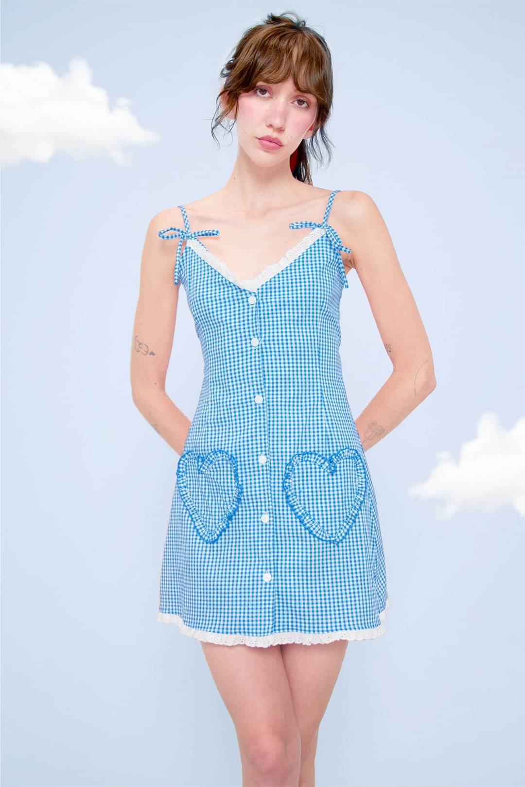 Quintessentials Women Cotton Blend Checks Ethnic Dress ( Blue )     			Quintessentials Women Cotton Blend Checks Ethnic Dress ( Blue )
