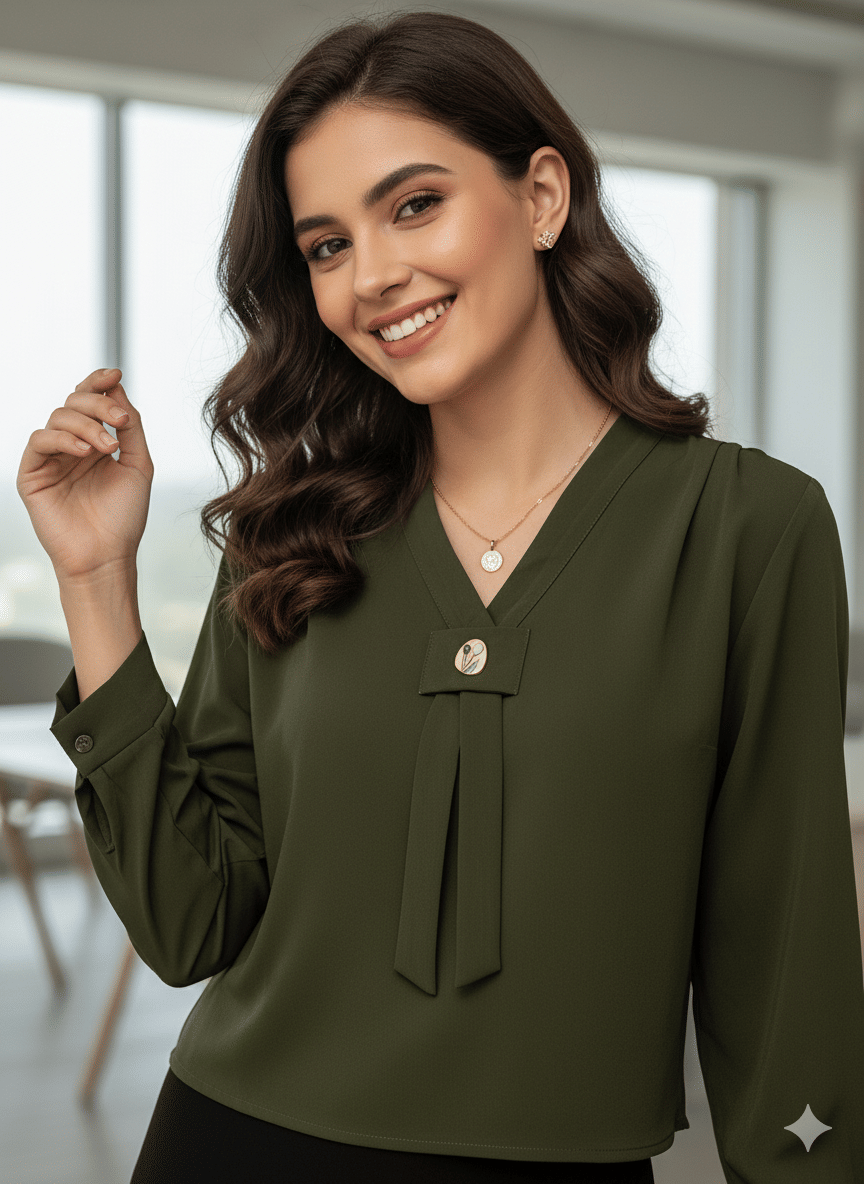 Quintessentials Women's Polyester Regular Top ( Green ) Quintessentials Women's Polyester Regular Top ( Green )