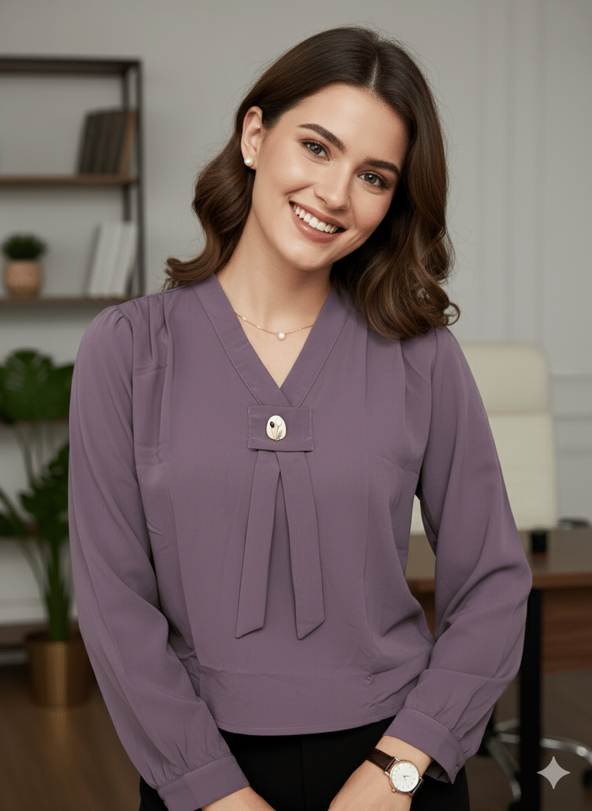     			Quintessentials Women's Polyester Regular Top ( Purple )