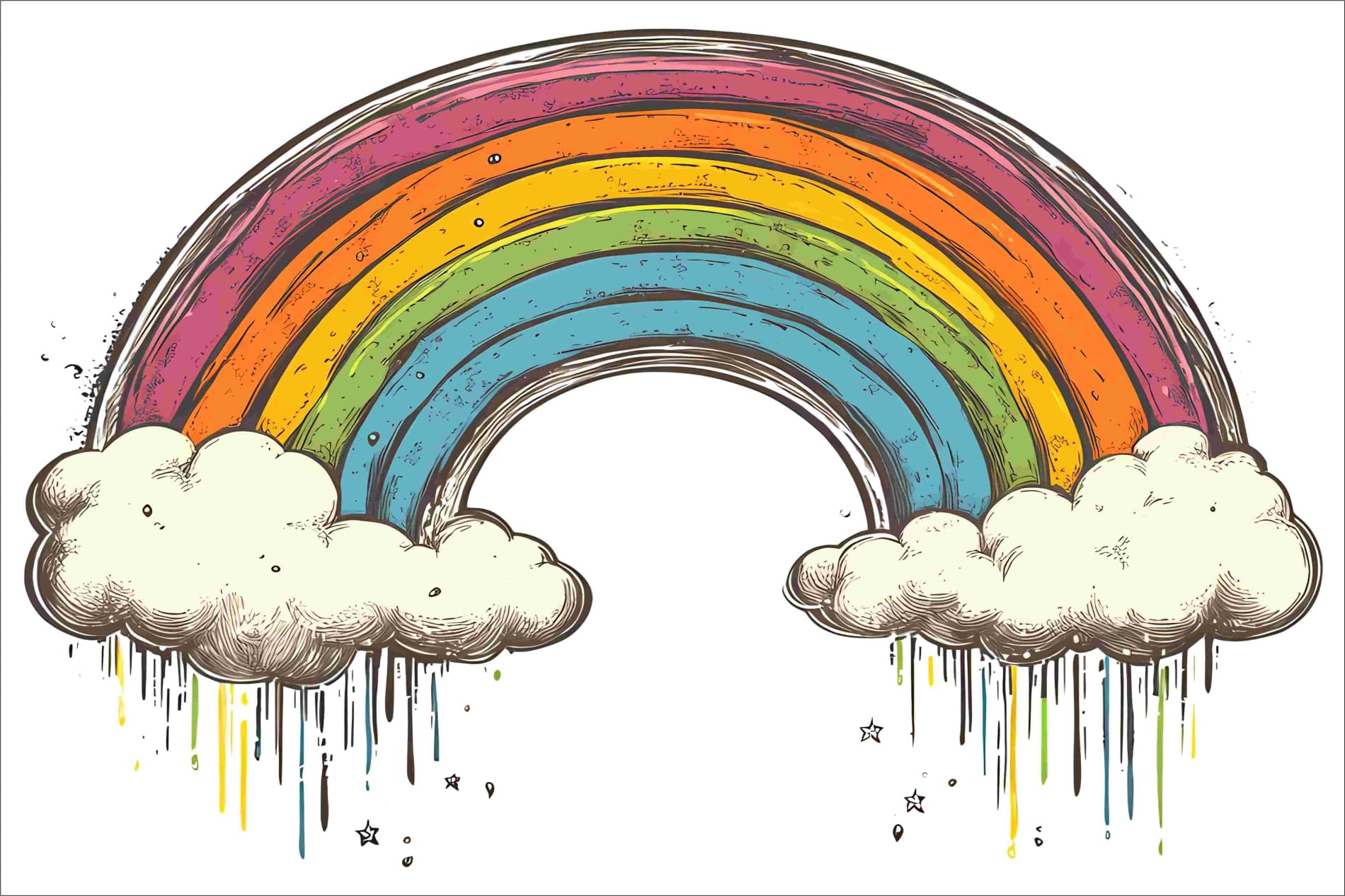     			Rainbow with 2 Clouds Vinyl Wall Sticker | 12x18 Inches Waterproof Wall Decor for Kids Room & Nursery