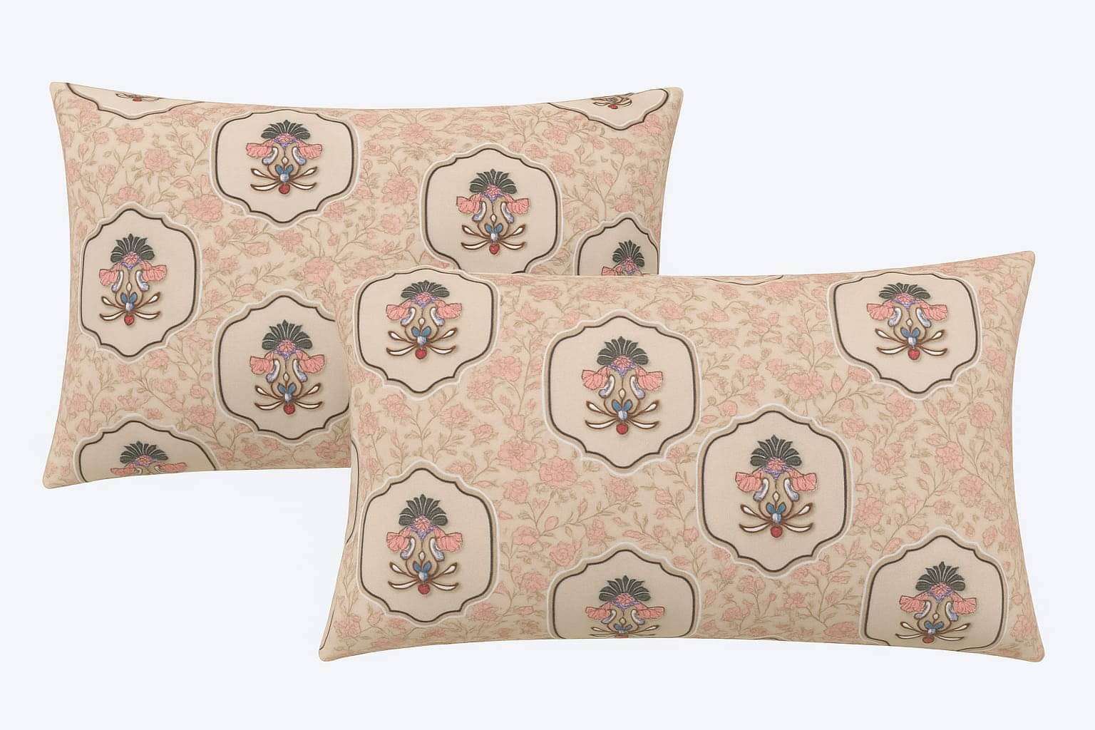 Roscato - Pack of 2 Cotton Tribal Regular Pillow Cover ( 45.72 cm(18) x 71.12 cm(28) ) - Beige Roscato - Pack of 2 Cotton Tribal Regular Pillow Cover ( 45.72 cm(18) x 71.12 cm(28) ) - Beige