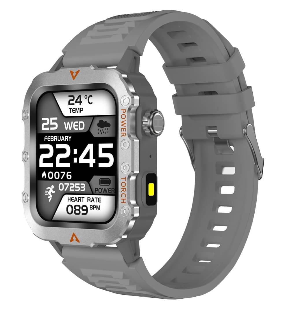 SKYRISE Sports Edition Smartwatch | Heart Rate | Steps | Wireless Charging Smartwatch (Grey Strap, 1.73 Inch Big Sunlight Proof Display) SKYRISE Sports Edition Smartwatch | Heart Rate | Steps | Wireless Charging Smartwatch (Grey Strap, 1.73 Inch Big Sunlight Proof Display)