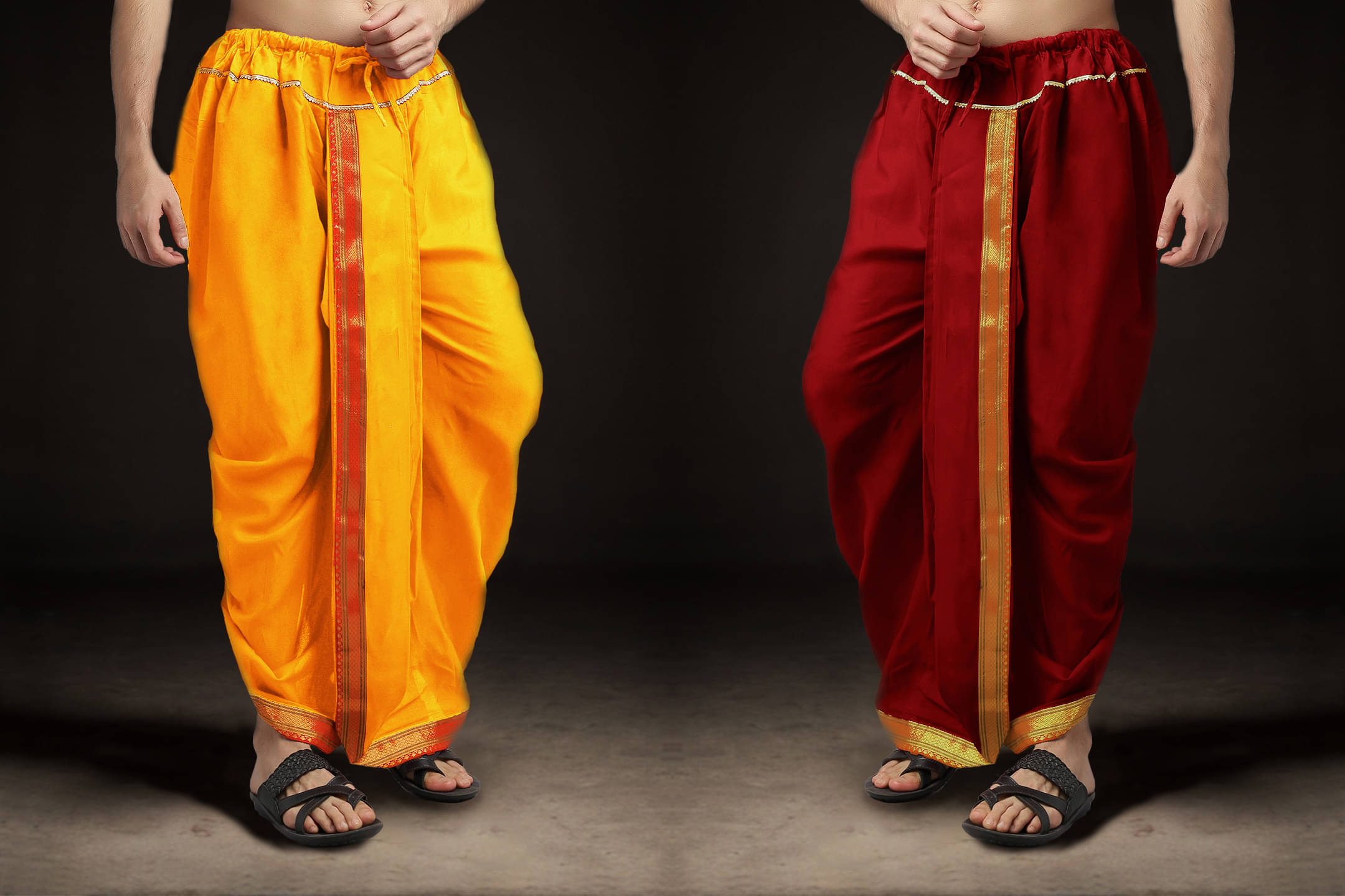    			Spewim Polyester Men's Dhoti Red ( Pack of 2 )