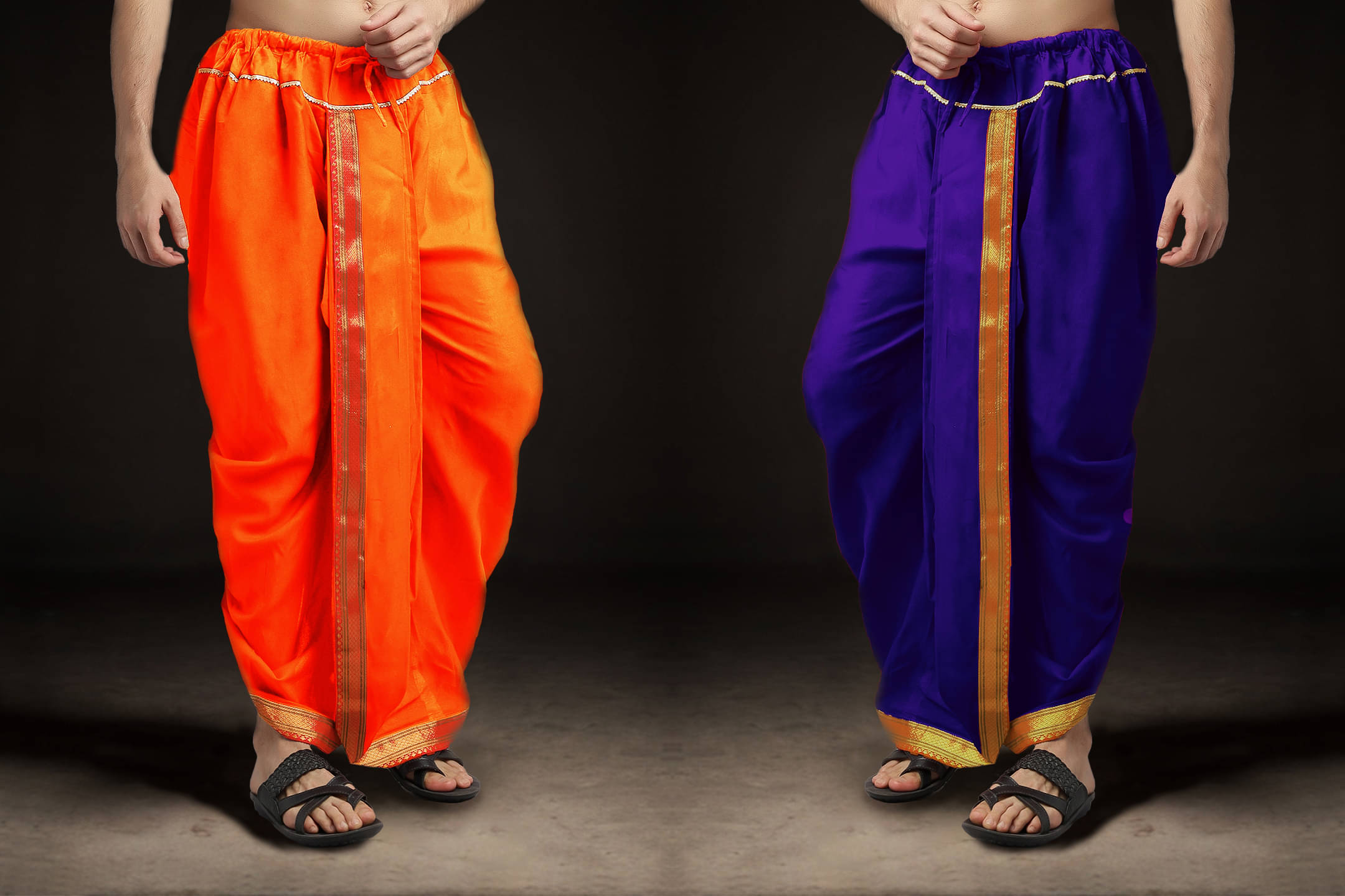 Spewim Polyester Men's Dhoti Purple ( Pack of 2 ) Spewim Polyester Men's Dhoti Purple ( Pack of 2 )