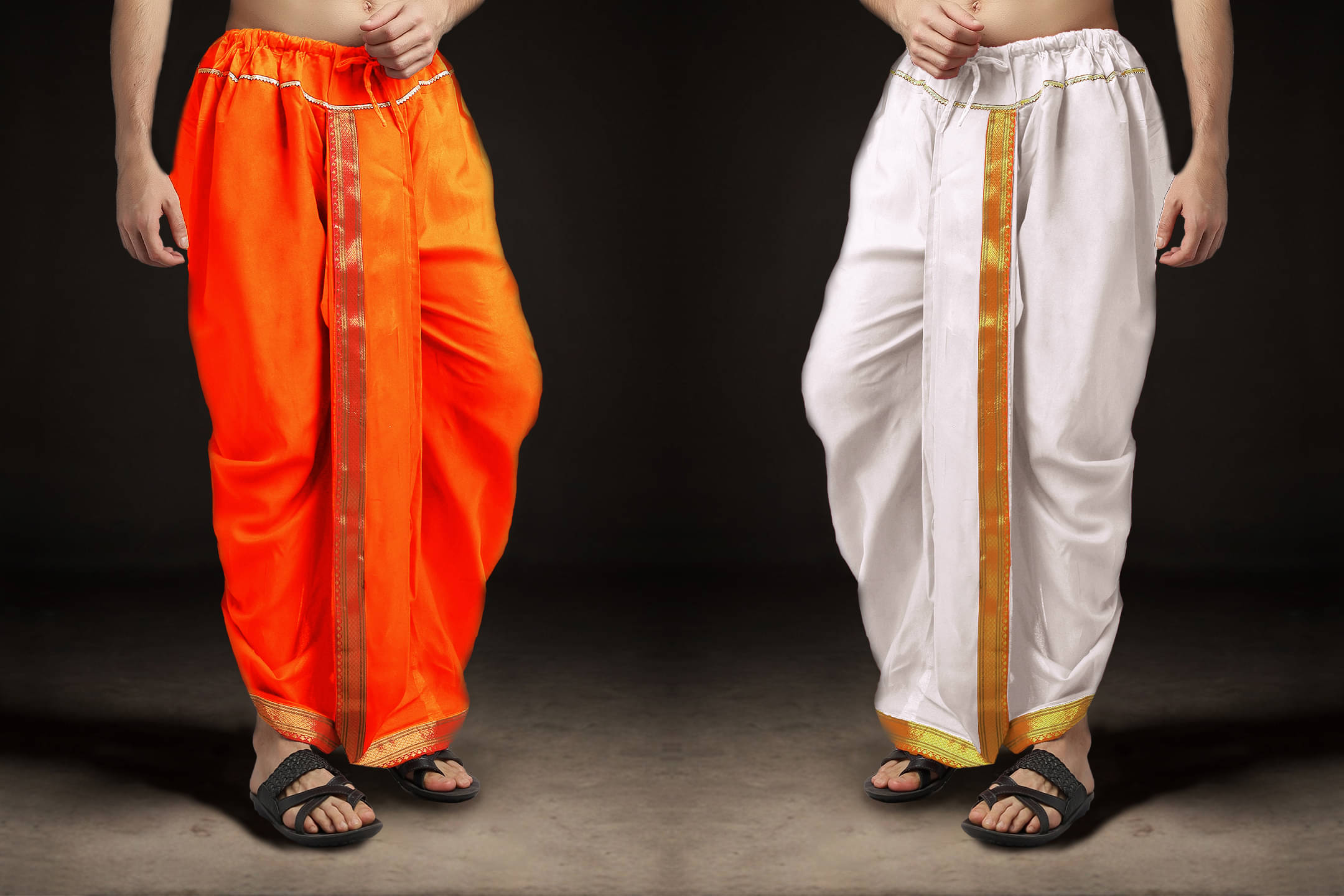 Spewim Polyester Men's Dhoti White ( Pack of 2 ) Spewim Polyester Men's Dhoti White ( Pack of 2 )