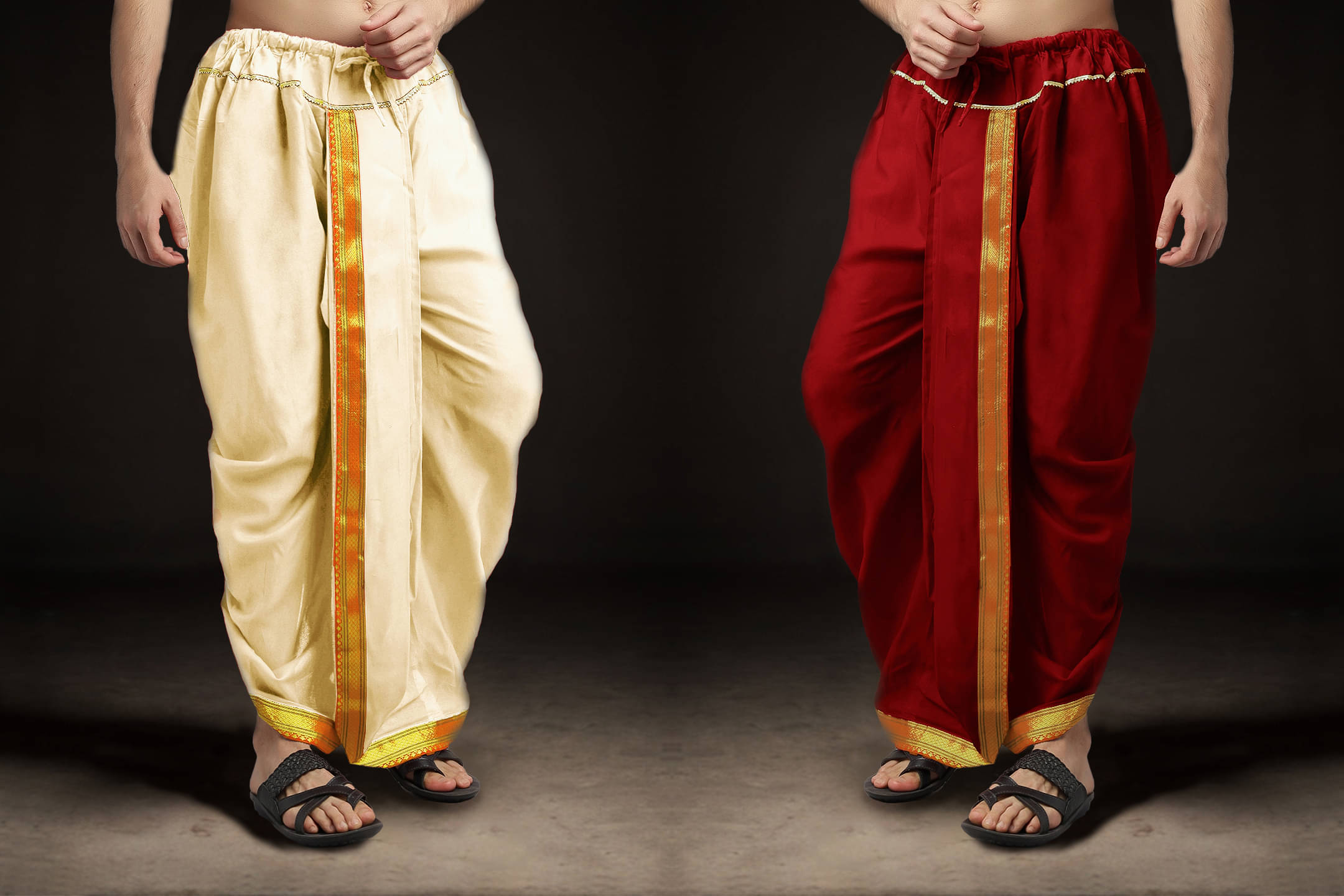 Spewim Polyester Men's Dhoti Red ( Pack of 2 )     			Spewim Polyester Men's Dhoti Red ( Pack of 2 )