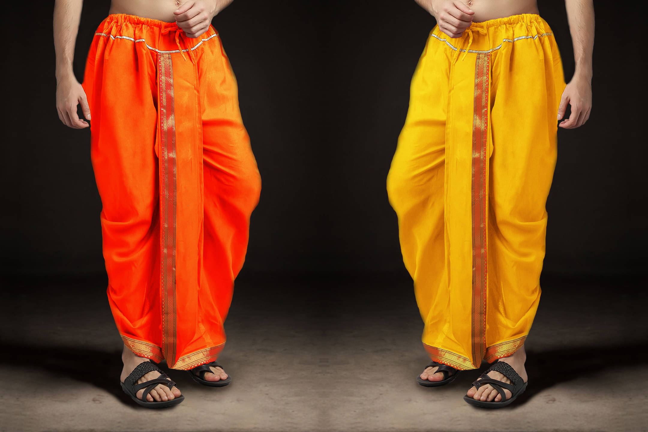 Spewim Polyester Men's Dhoti Yellow ( Pack of 2 ) Spewim Polyester Men's Dhoti Yellow ( Pack of 2 )