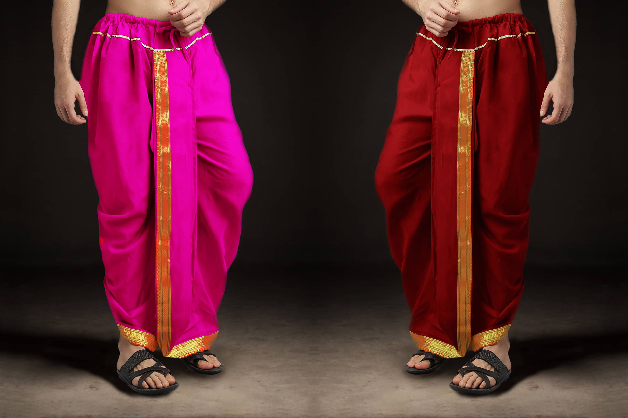 Spewim Polyester Men's Dhoti Red ( Pack of 2 ) Spewim Polyester Men's Dhoti Red ( Pack of 2 )