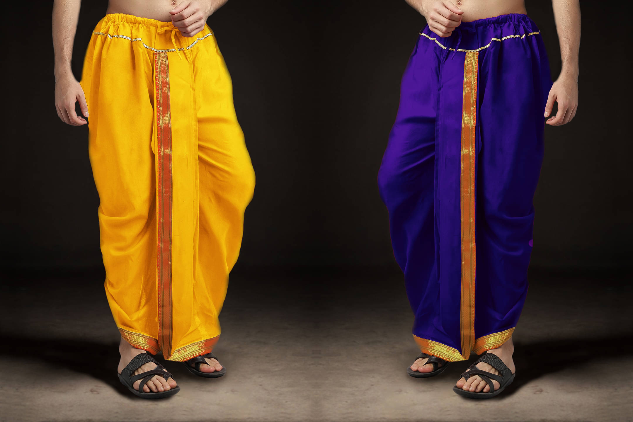 Spewim Polyester Men's Dhoti Purple ( Pack of 2 ) Spewim Polyester Men's Dhoti Purple ( Pack of 2 )
