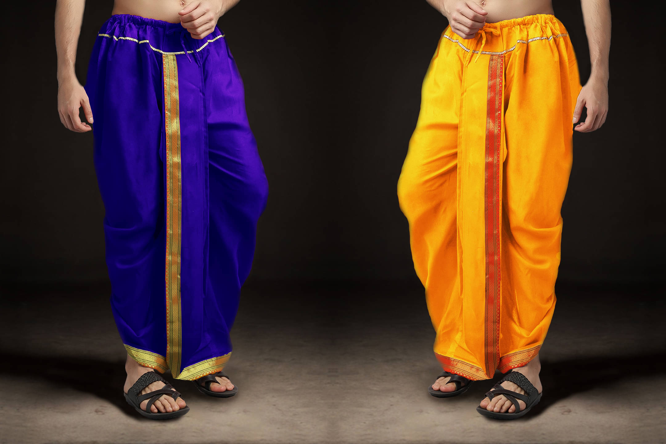 Spewim Polyester Men's Dhoti Blue ( Pack of 2 ) Spewim Polyester Men's Dhoti Blue ( Pack of 2 )