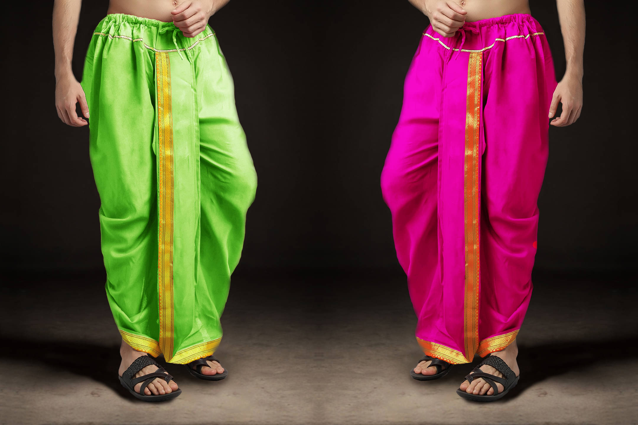 Spewim Polyester Men's Dhoti Purple ( Pack of 2 ) Spewim Polyester Men's Dhoti Purple ( Pack of 2 )