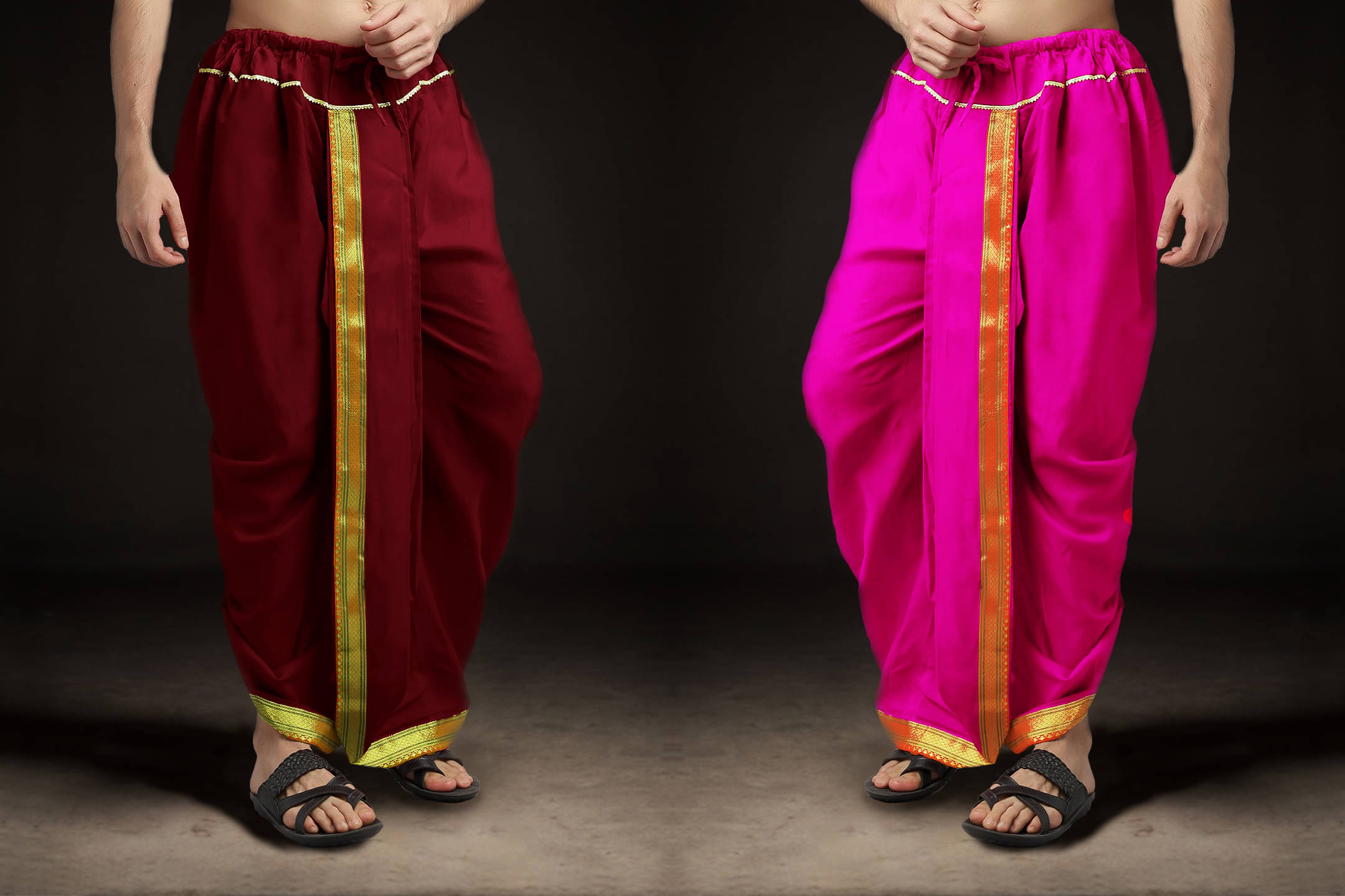 Spewim Polyester Men's Dhoti Maroon ( Pack of 2 ) Spewim Polyester Men's Dhoti Maroon ( Pack of 2 )