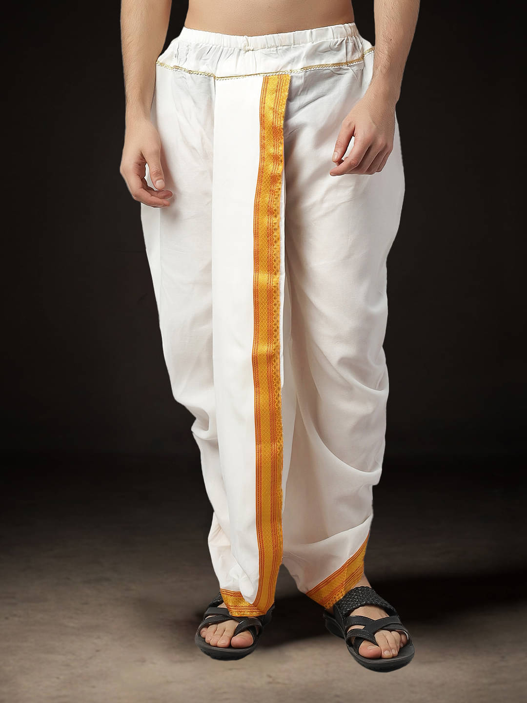     			Spewim Polyester Men's Dhoti White ( Pack of 1 )