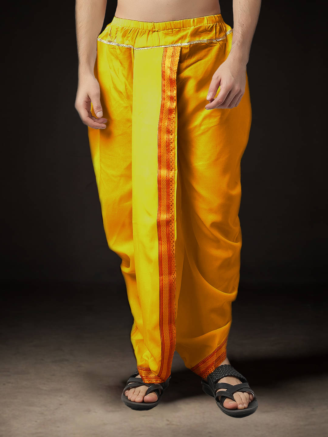 Spewim Polyester Men's Dhoti Yellow ( Pack of 1 ) Spewim Polyester Men's Dhoti Yellow ( Pack of 1 )