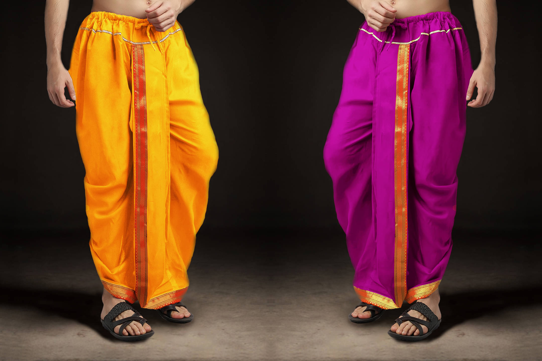 Spewim Polyester Men's Dhoti Purple ( Pack of 2 ) Spewim Polyester Men's Dhoti Purple ( Pack of 2 )