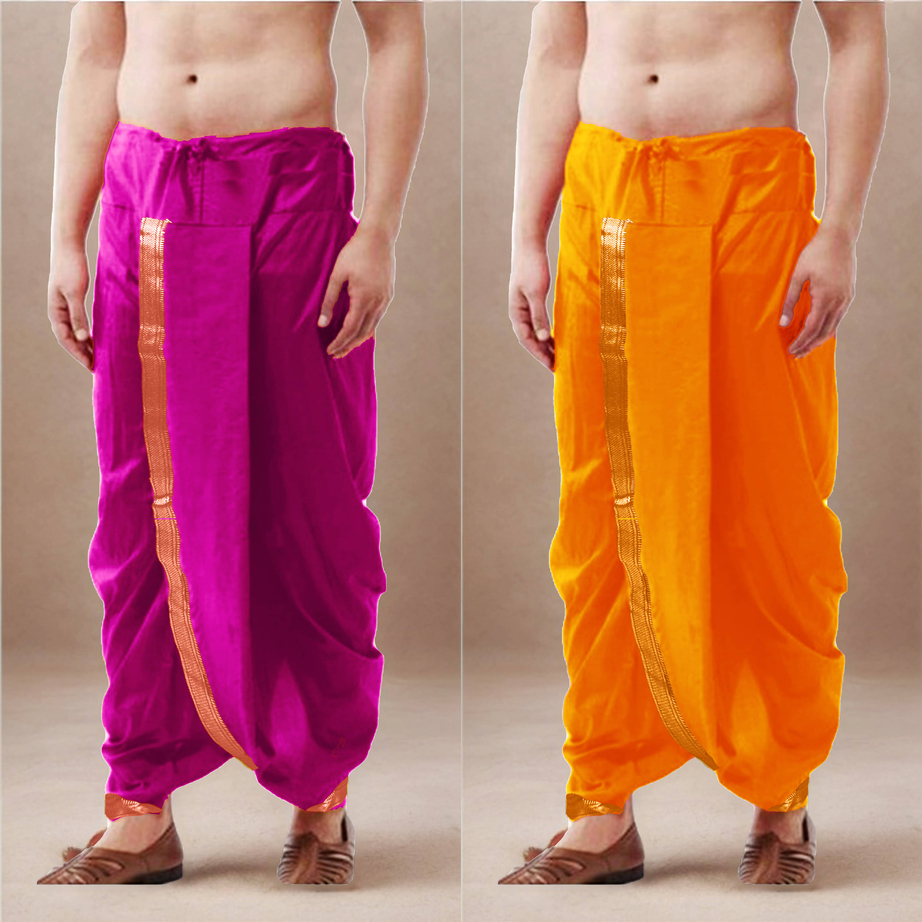 Spewim Polyester Men's Dhoti Orange ( Pack of 2 ) Spewim Polyester Men's Dhoti Orange ( Pack of 2 )
