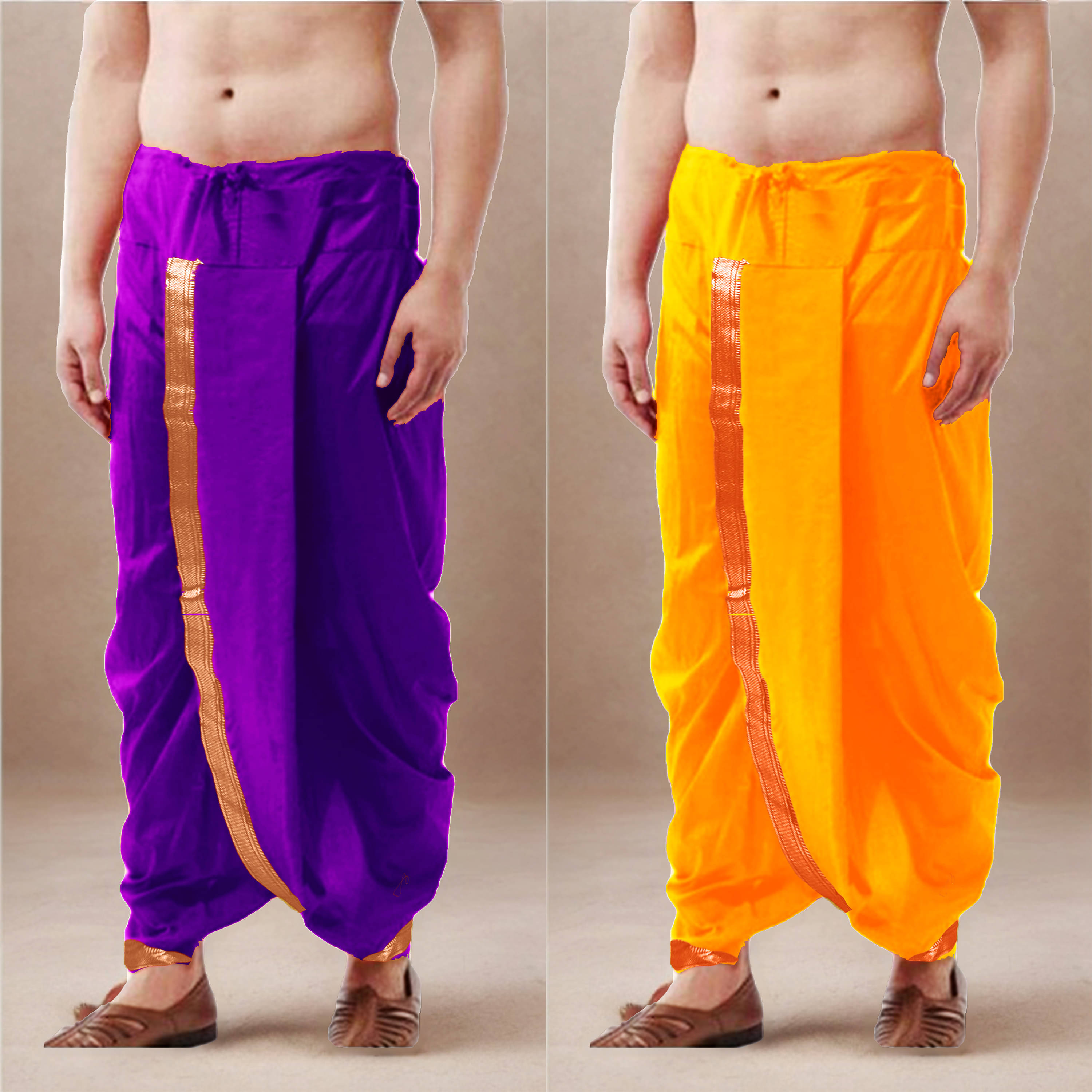 Spewim Polyester Men's Dhoti Yellow ( Pack of 2 ) Spewim Polyester Men's Dhoti Yellow ( Pack of 2 )