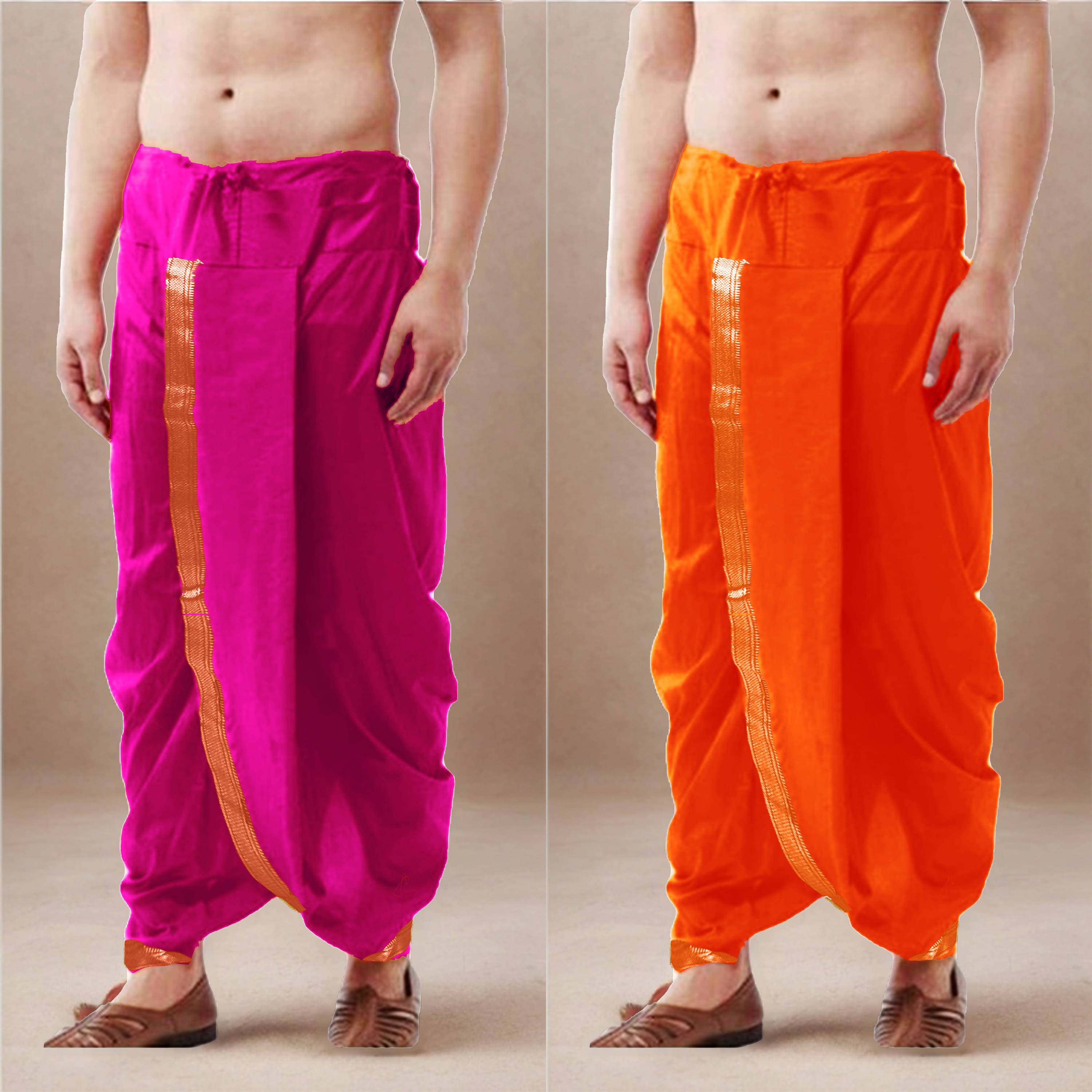 Spewim Polyester Men's Dhoti Pink ( Pack of 2 ) Spewim Polyester Men's Dhoti Pink ( Pack of 2 )