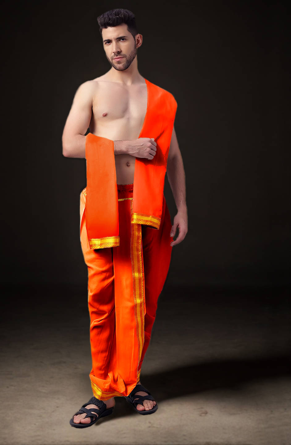 Spewim Polyester Men's Dhoti Olive ( Pack of 1 ) Spewim Polyester Men's Dhoti Olive ( Pack of 1 )
