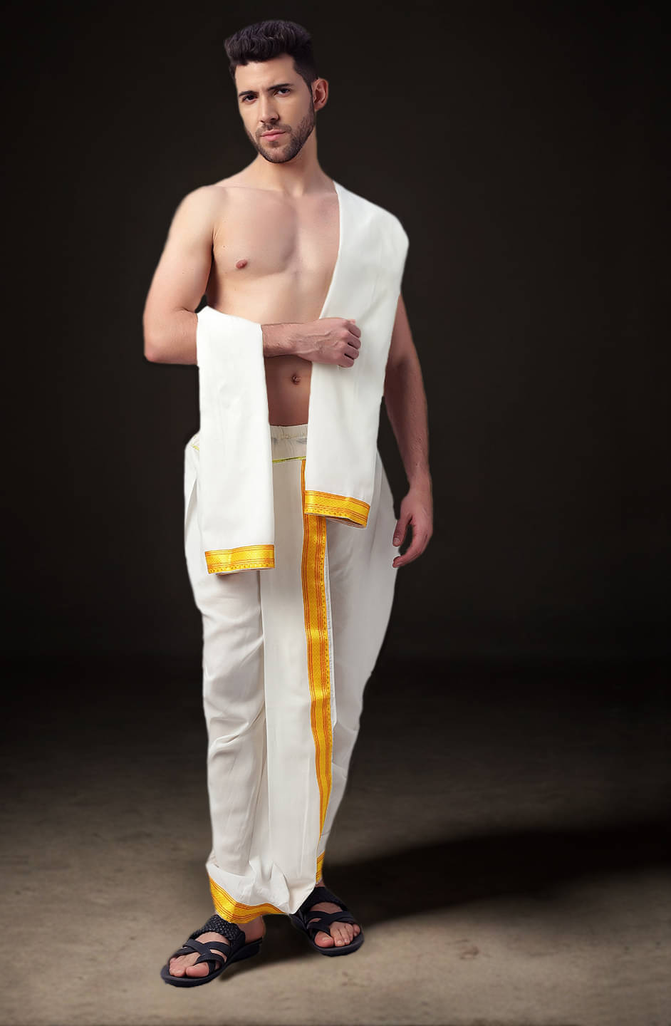 Spewim Polyester Men's Dhoti White ( Pack of 1 ) Spewim Polyester Men's Dhoti White ( Pack of 1 )