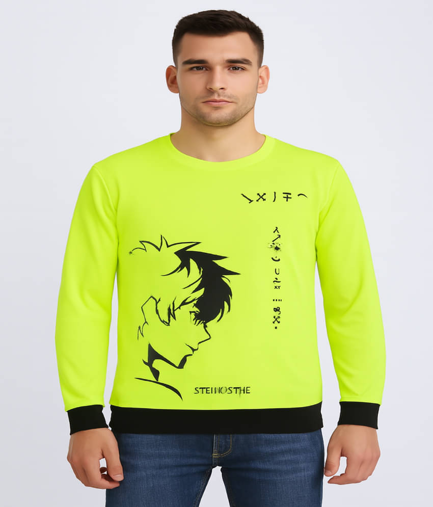     			Stelino Men Cotton Blend Regular Fit Self Design T-Shirt ( Green )