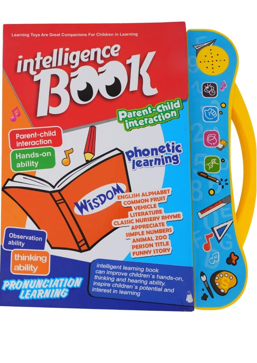     			Study Book Intelligence Learning Set, Educational Interactive Book for Kids with Letters, Numbers, Animals, Vehicles, Parent-Child Learning, Phonetic Learning, Pronunciation Practice