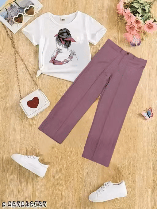TarrenT HunT Pack of 2 Girls Cotton Blend T-shirt & Trackpants ( Pink ) TarrenT HunT Pack of 2 Girls Cotton Blend T-shirt & Trackpants ( Pink )