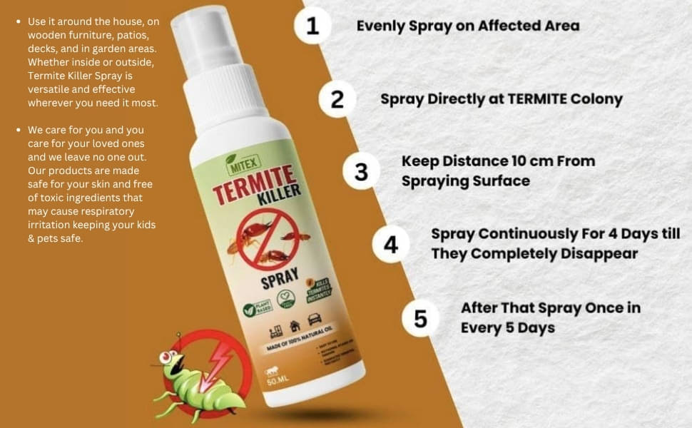    			Termite Repellent Spray - 100ml | Natural & Eco-Friendly | Termite Killer | Wood Preservative | Controls Termites, Borers | 100% Herbal and Chemical free