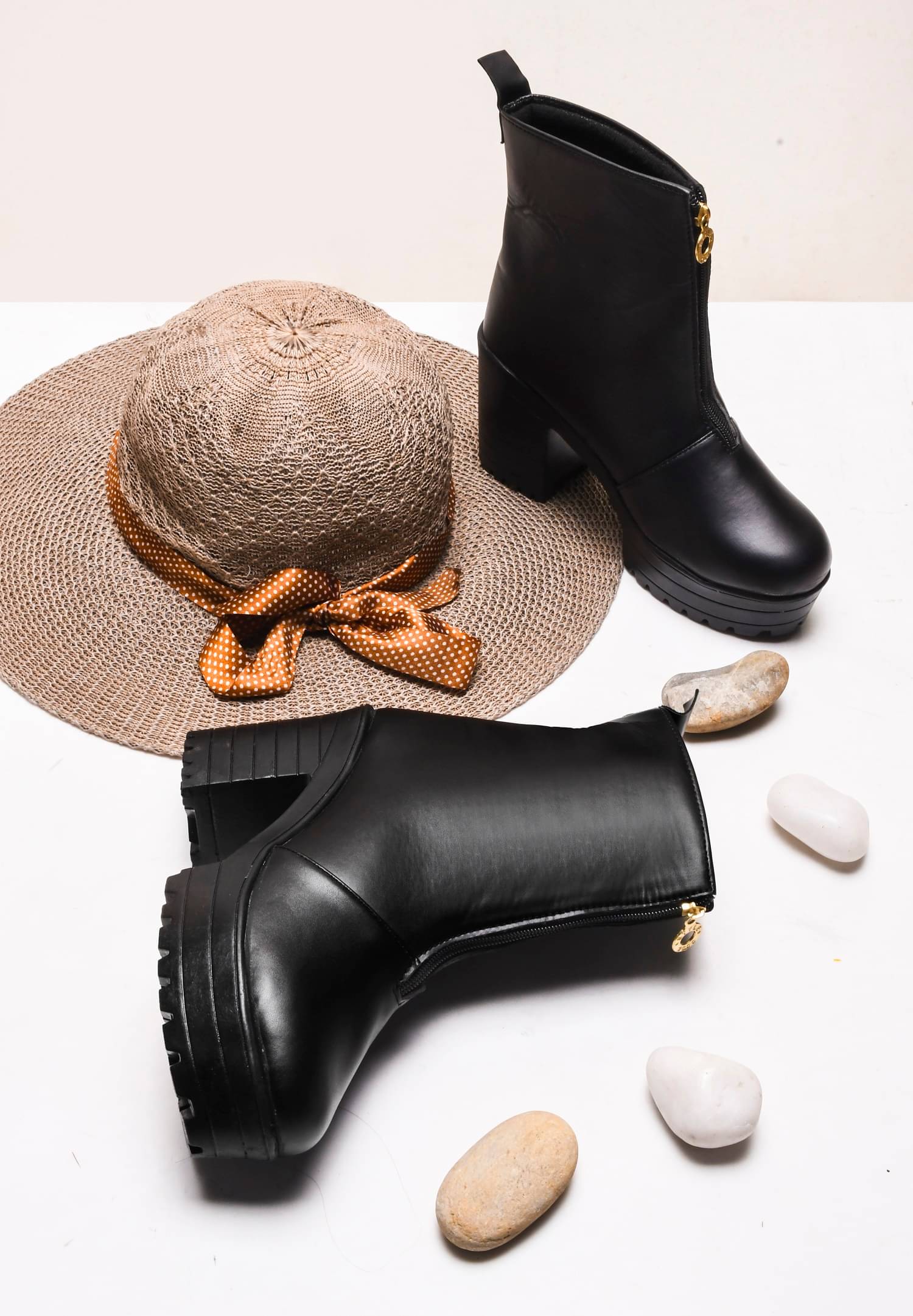     			Try me Black Women's Mid Calf Length Boots