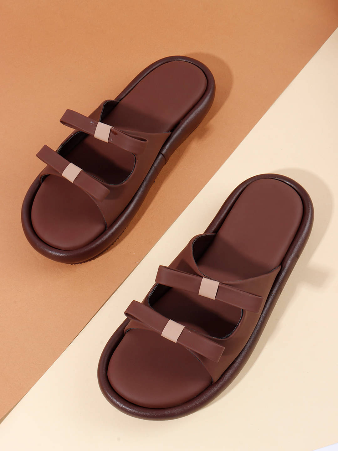     			Try me Brown Women's Flats