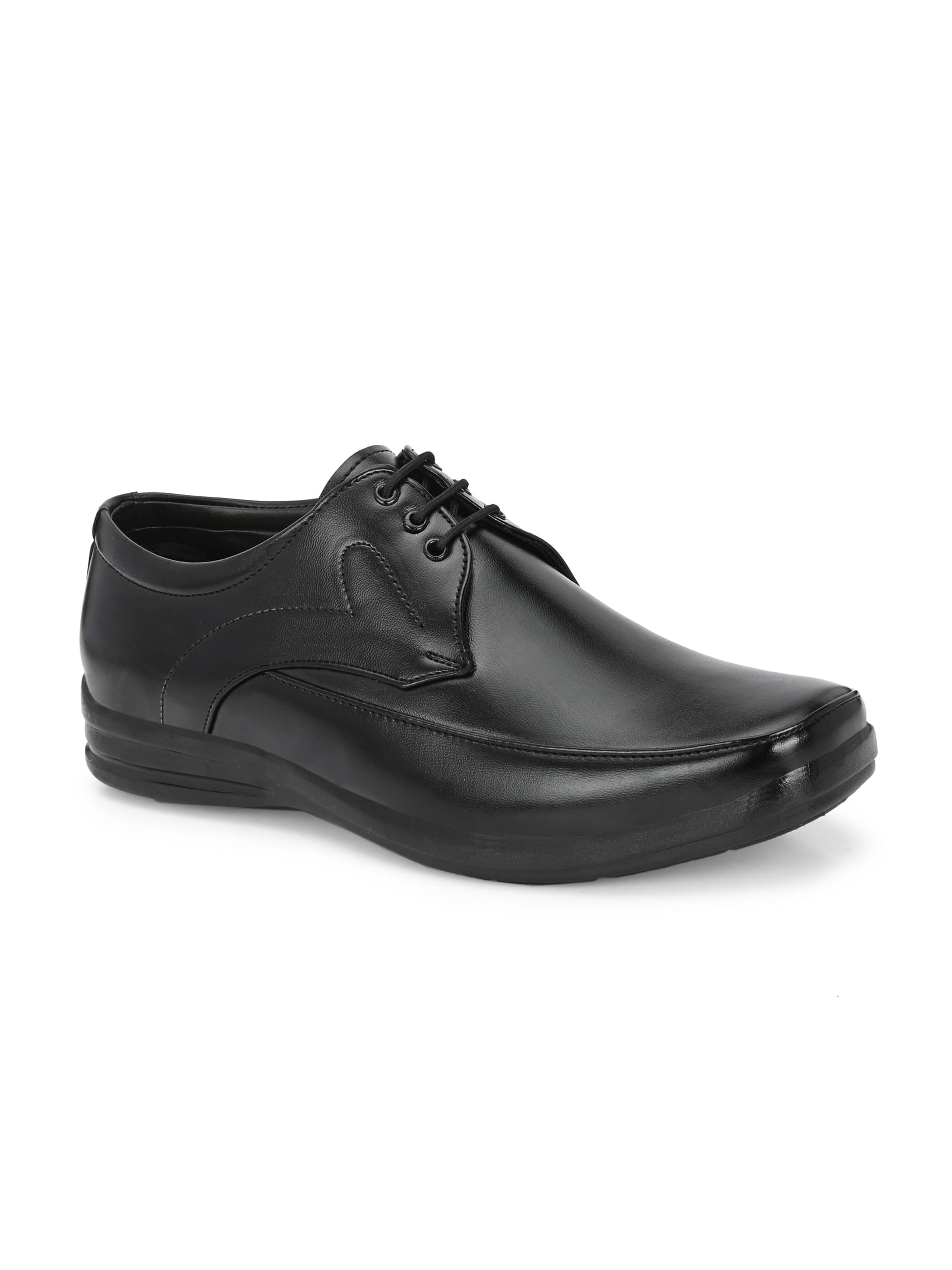     			VEESHOE Black Men's Derby Formal Shoes