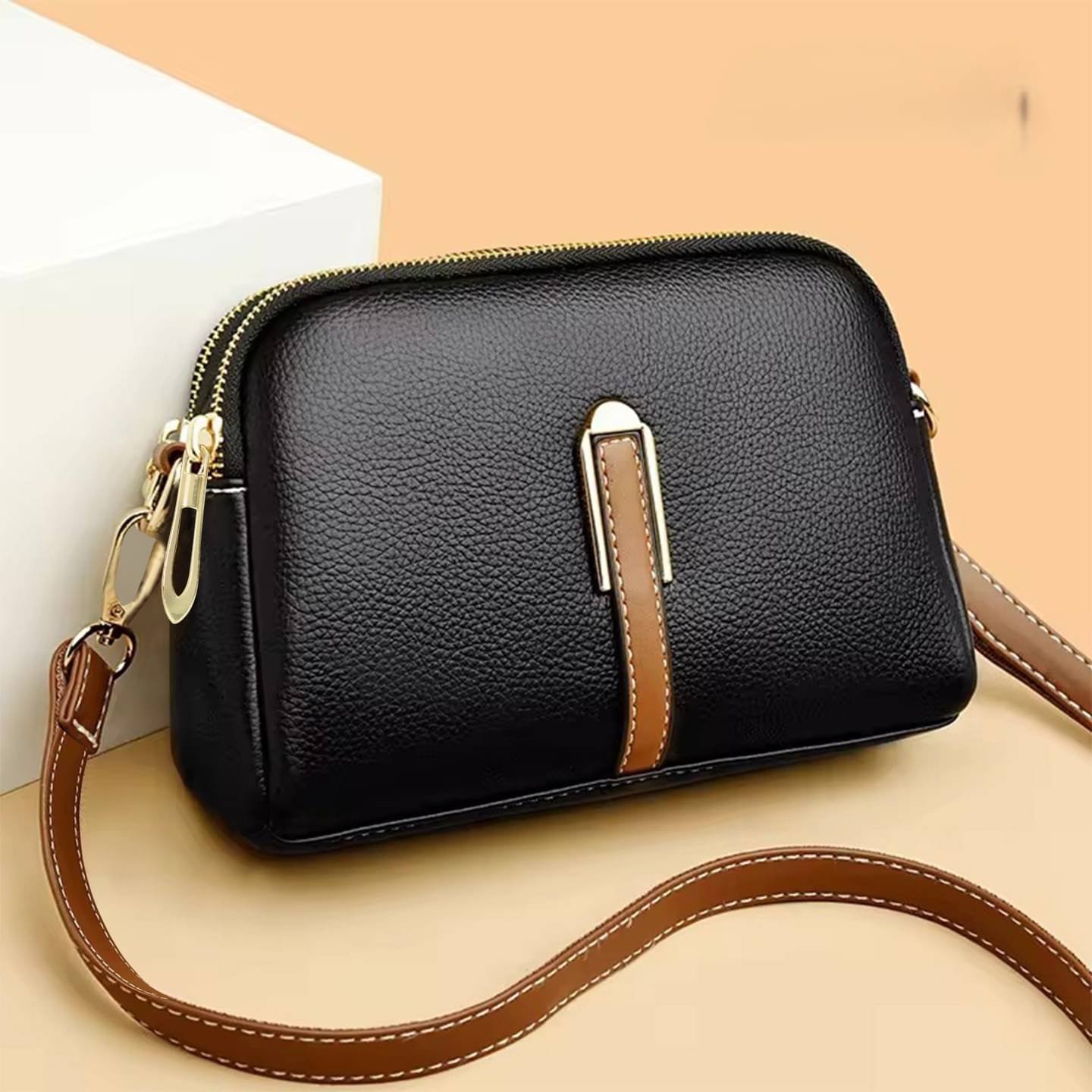 VENITY Sling Bag Faux Leather Set of 1 ( Black ) VENITY Sling Bag Faux Leather Set of 1 ( Black )
