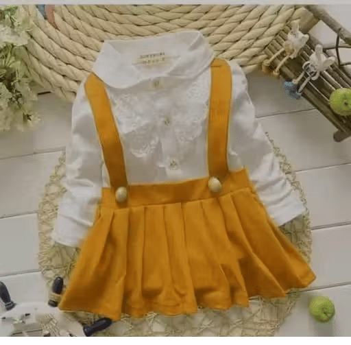     			WARSI BROTHER''S Crepe Frock For Baby Girls ( Pack of 1 , Yellow )