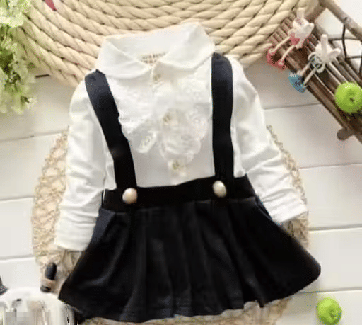     			WARSI BROTHER''S Crepe Frock For Baby Girls ( Pack of 1 , Black )