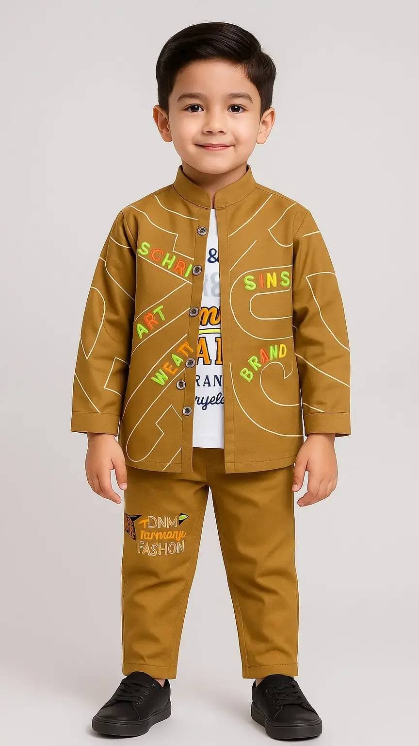     			Wah Mayur Boys Denim Denim Jacket ( Golden Brown , Pack of 1 )