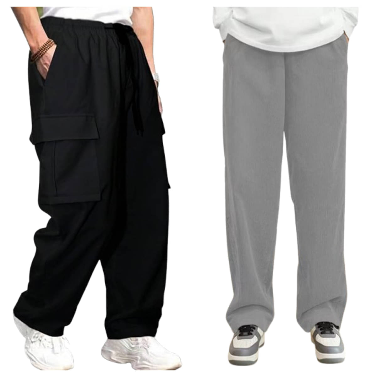     			attitude start of fashion Black Lycra Men's Joggers ( Pack of 2 )