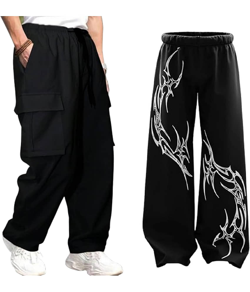 attitude start of fashion Black Lycra Men's Trackpants ( Pack of 2 ) - Track Pants | Buy online on ZillyBuy
