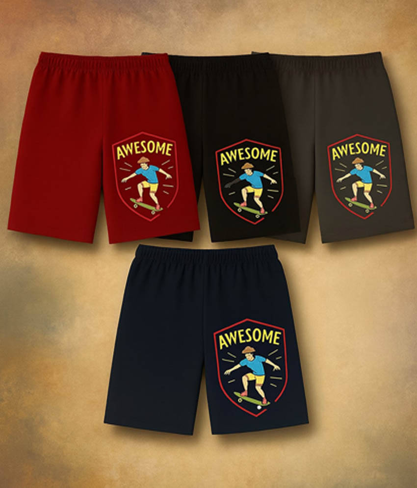     			fashionate world Pack of 4 Cotton Shorts For Boys ( Multicolor 4 )
