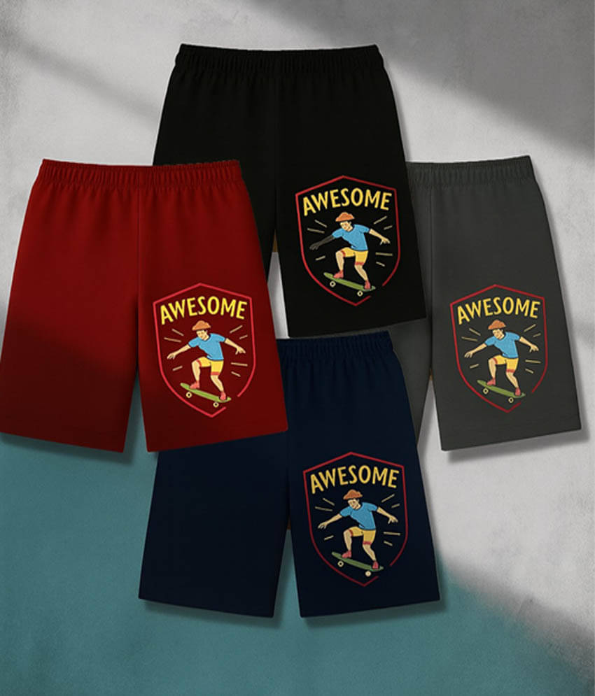     			fashionate world Pack of 4 Cotton Shorts For Boys ( Multicolor 4 )