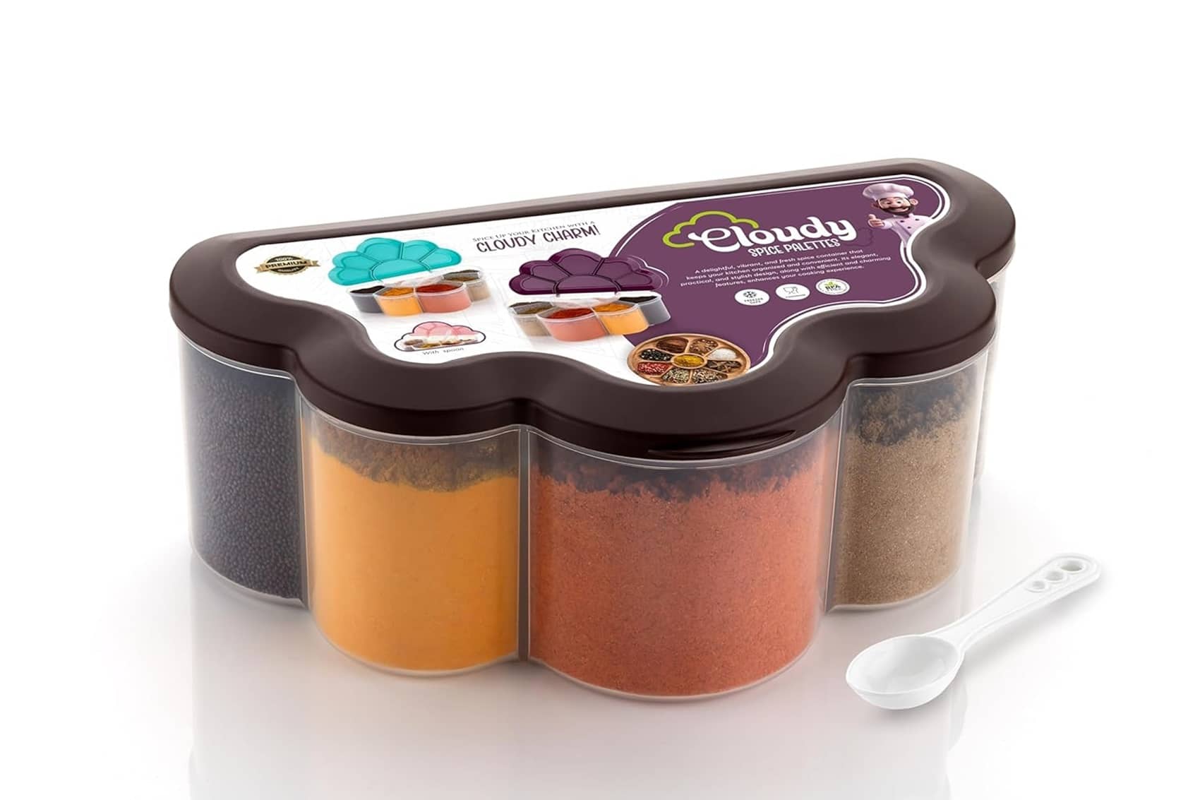 iview kitchenware Dal/Spice/Dry Fruit Plastic Brown Spice Container ( Set of 1 )