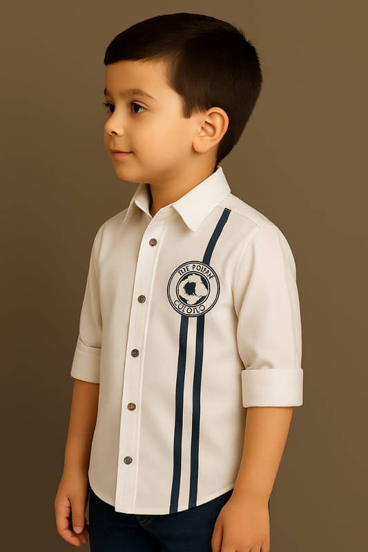 kiyansh club Pack of 1 Boys 100% Cotton Full Sleeves Shirt ( White )     			kiyansh club Pack of 1 Boys 100% Cotton Full Sleeves Shirt ( White )