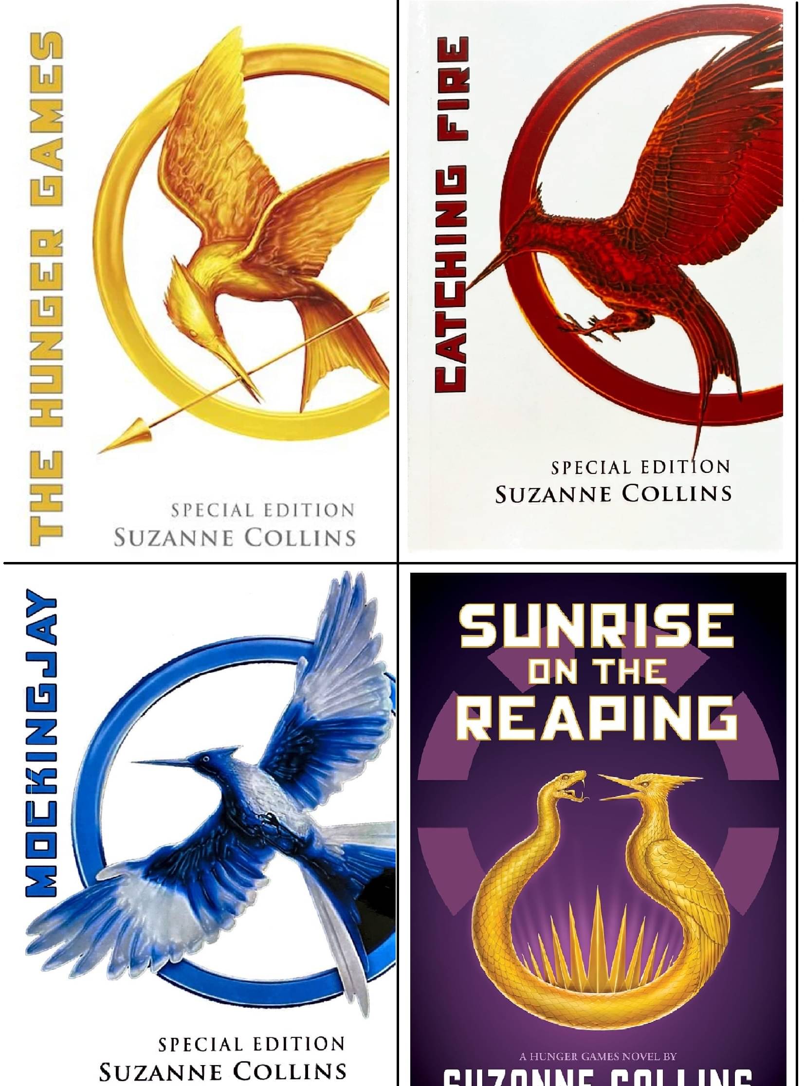     			4 Books Set: Hunger Games, Cathching Fire, Mockingjay and Sunrise On The Reaping (English, Paperback)