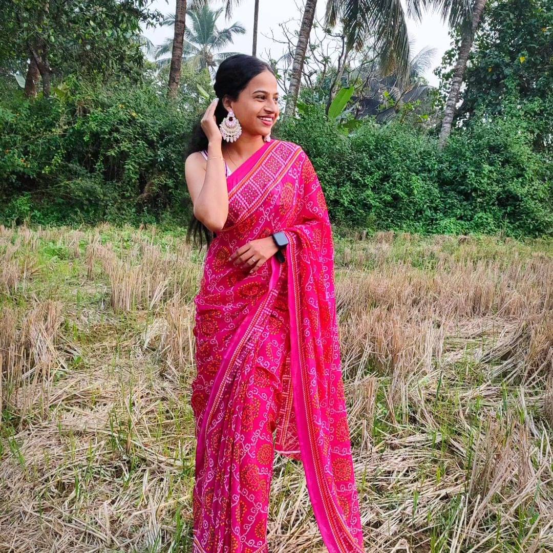 ANAND SAREES Georgette Printed Ilkal Saree With Unstitched Blouse Piece ( Pink )     			ANAND SAREES Georgette Printed Ilkal Saree With Unstitched Blouse Piece ( Pink )